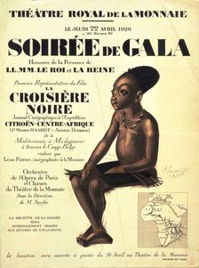 Movie poster of the Premiere "La Croisière Noire" by Léon Poirier, 1926. Creator: Yakovlev, Alexander Yevgenyevich (1887-1938)