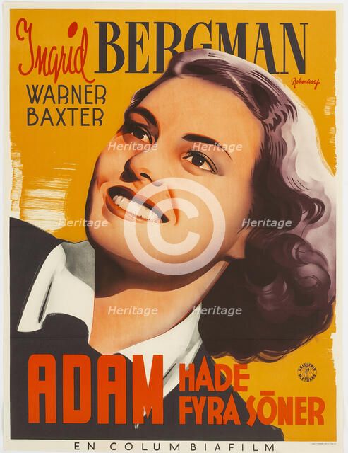 Movie poster "Adam Had Four Sons" by Gregory Ratoff  , 1941. Creator: Rohman, Eric (1891-1949).