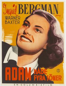 Movie poster "Adam Had Four Sons" by Gregory Ratoff , 1941. Creator: Rohman, Eric (1891-1949)