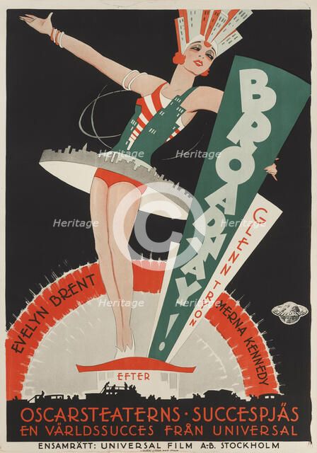 Movie poster "Broadway" by Paul Fejos, 1929. Creator: Rohman, Eric (1891-1949).