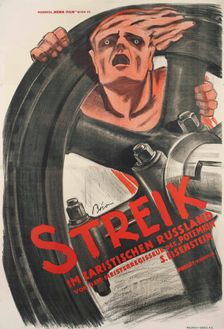 Movie poster "Strike" by Sergei Eisenstein, 1925. Creator: Bednar, Janos (1886-1932)