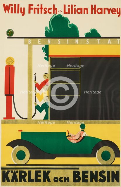 Movie poster The Three from the Filling Station by Wilhelm Thiele, 1930.