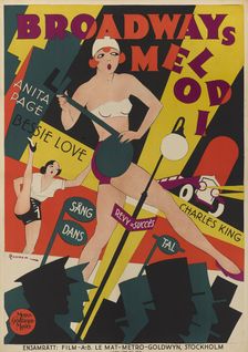 Movie poster "The Broadway Melody" by Harry Beaumont, 1929. Creator: Rohman, Eric (1891-1949)