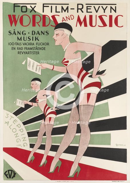 Movie poster "Words and Music" by James Tinling, 1929. Creator: Rohman, Eric (1891-1949).