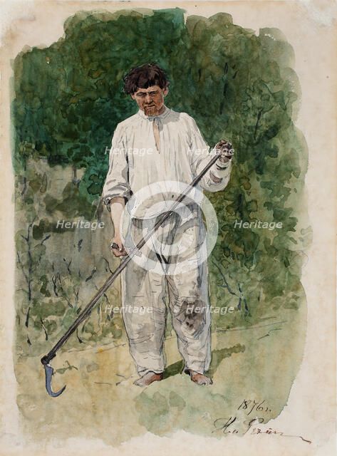 Mower, 1876. Creator: Il'ya Repin.