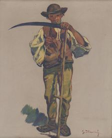 Mower, around 1935. Creator: Gustav Mally