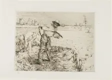 Mower Honing a Scythe, 1878. Creator: Jules Bastien-Lepage