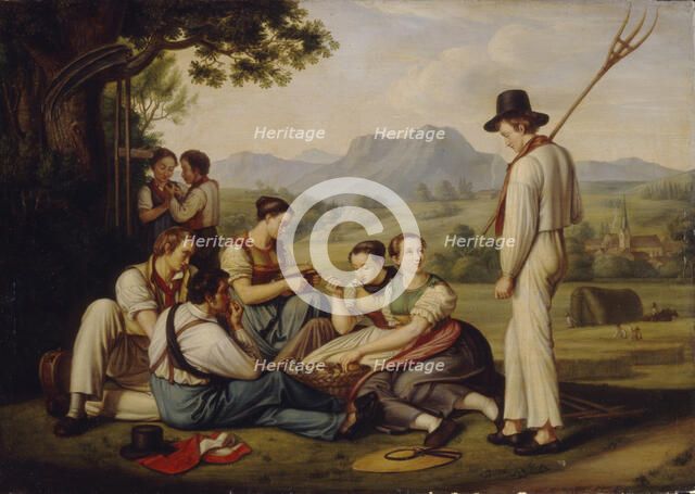 Mowers resting, 1819. Artist: Rhomberg, Joseph Anton (1786-1855)