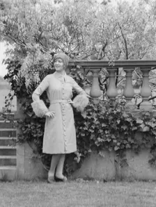 Moylair, Catherine, Miss, standing outdoors, 1928 Creator: Arnold Genthe