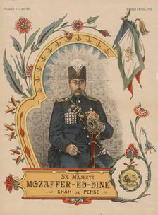 Mozaffar ad-Din Shah Qajar (1853-1907), Shahanshah of Persia, 1896. Artist: Anonymous