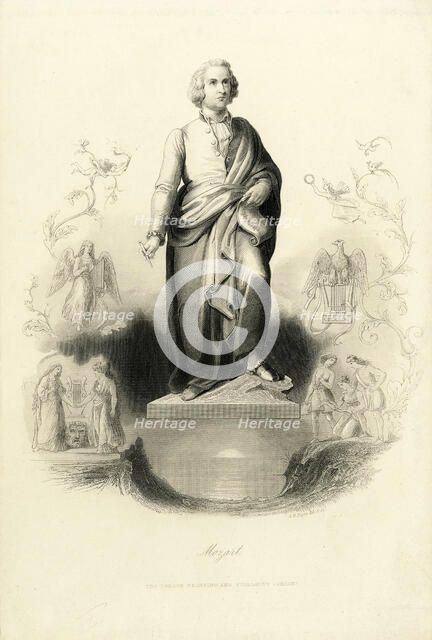 Mozart Monument at the Mozartplatz, 1842. Creator: Payne, Albert Henry (1812-1902).