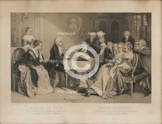 Mozart at Vienna. He plays his opera Don Juan for the first time, c1850. Creator: Cornilliet, Jean Baptiste Alfred (1807-1895).
