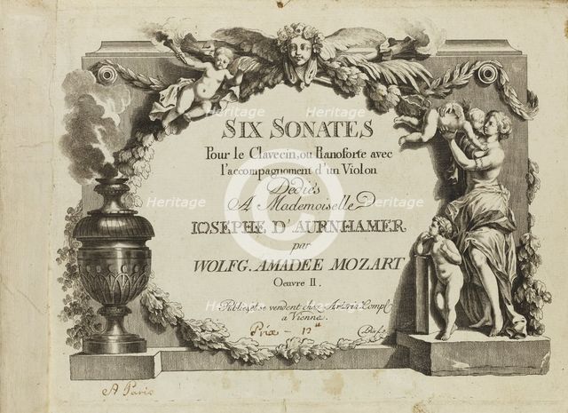 Mozart: Six sonates pour le clavecin ou pianoforte avec l'accompagnement d'un violon dediés a Mademo Artist: Anonymous  