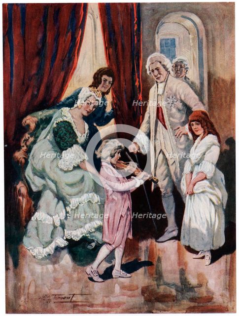 'Mozart Wins the Heart of Royalty' c1763 (early 20th century). Artist: C Dudley Tennant