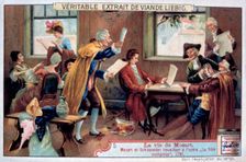 Mozart working on his opera The Magic Flute, 1791, (1906)