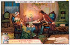 Mozart working on the overture for Don Giovanni, 1787, (1906)