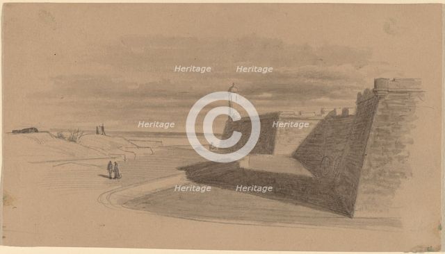 Moat at Fort Marion, Florida, c. 1874. Creator: James Wells Champney.