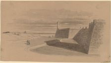 Moat at Fort Marion, Florida, c. 1874. Creator: James Wells Champney