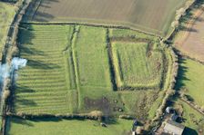 Moated grange and enclosure earthworks at Owston, Leicestershire, 2020. Creator: Damian Grady
