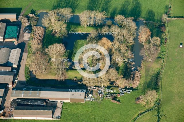 Moated site and Civil War defences at Strensham Castle, Worcestershire, 2014. Creator: Historic England Staff Photographer.