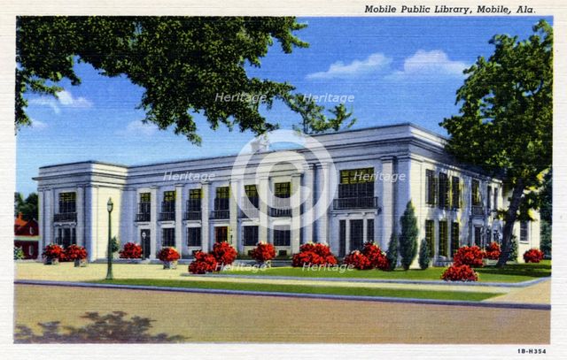 Mobile Public Library, Mobile, Alabama, USA, 1941. Artist: Unknown