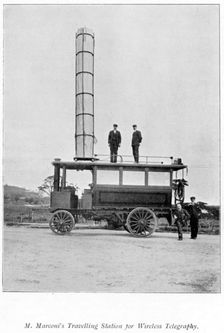 Mobile radio station used by Marconi, 1900. Creator: Unknown