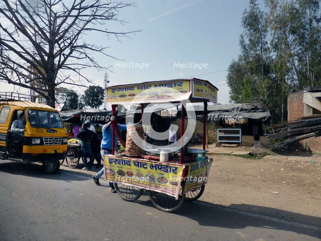 Mobile street food stall, Uttarakhand, India. Creator: Unknown.