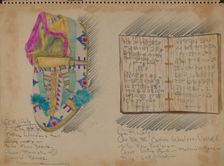 Moccasin and Writing Book, 1935. Creator: George B. Wally
