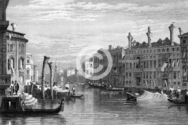 Mocenigo Palace, Venice, 19th century.Artist: R Wallis