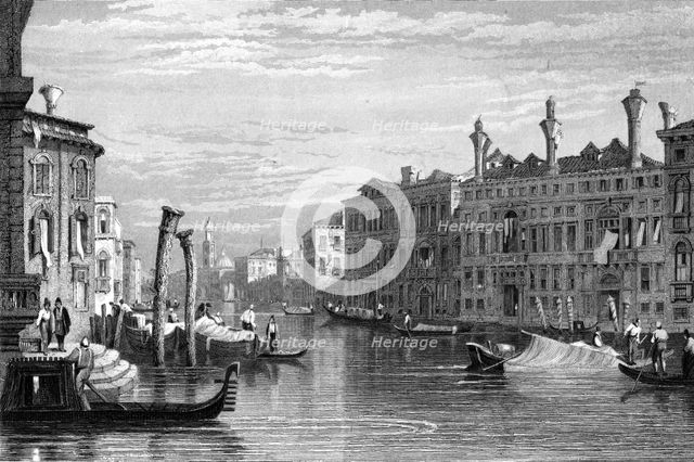Mocenigo Palace, Venice, 19th century.Artist: R Wallis