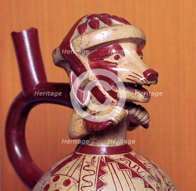 Mochicha stirrup-spout vessel, 1st century. Artist: Unknown