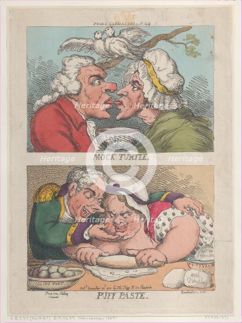 Mock Turtle; Puff Paste, November 20, 1810., November 20, 1810. Creator: Thomas Rowlandson.