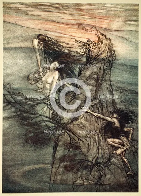 'Mock away! Mock! The Nibelung makes for your toy!', 1910.  Creator: Arthur Rackham.