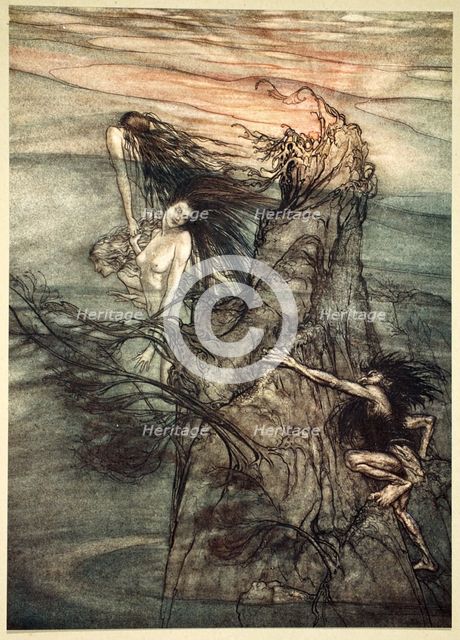 'Mock away! Mock! The Nibelung makes for your toy!', 1910.  Creator: Arthur Rackham.