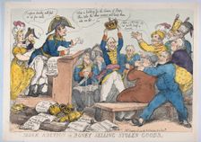 Mock Auction or Boney Selling Stolen Goods, December 25, 1813., December 25, 1813. Creator: Thomas Rowlandson