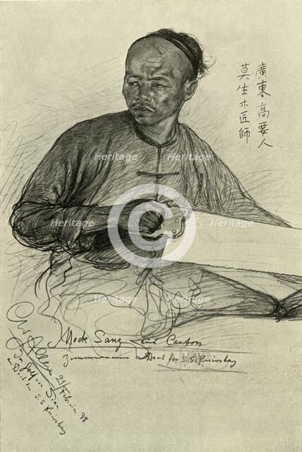 Mock Sang - carpenter on the 'Knivsberg', 1898.  Creator: Christian Wilhelm Allers.