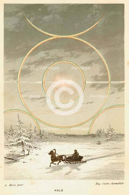 Mock Sun with sunbows and halo, observed from the Arctic Circle, 1873. Creator: Unknown.