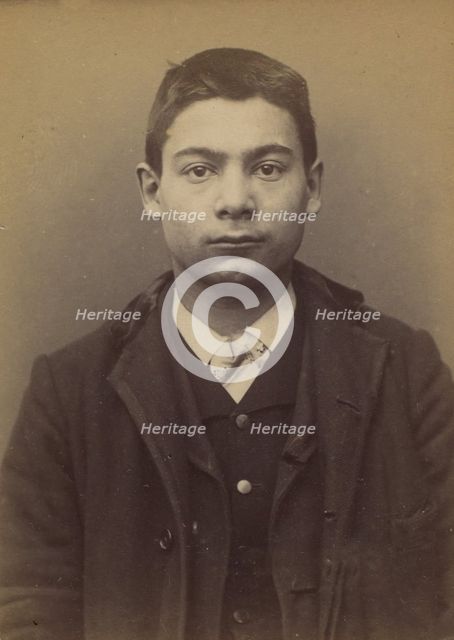 Mocquet. Georges, Gustave. 17 ans, né le 17/5/76 à Paris IXe. Tapissier. Anarchiste. 6/1/94., 1894. Creator: Alphonse Bertillon.