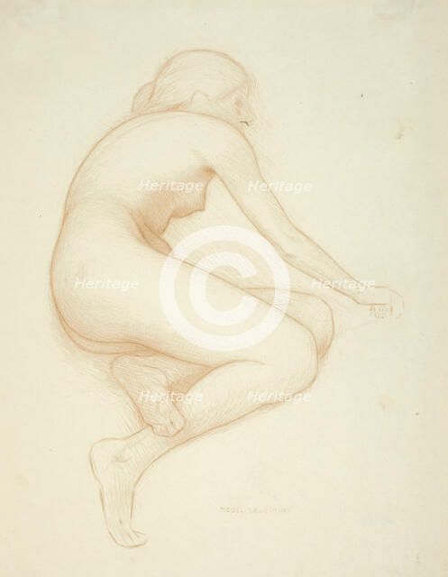 Model Crouching, 1923. Creator: Bolton Coit Brown.
