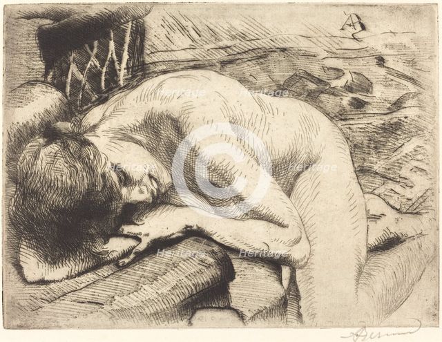 Model Asleep on the Floor (Le modèle endormi à terre), 1885. Creator: Paul Albert Besnard.