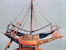 Model boat with rigging, tomb of Tutankhamun, 14th century BC