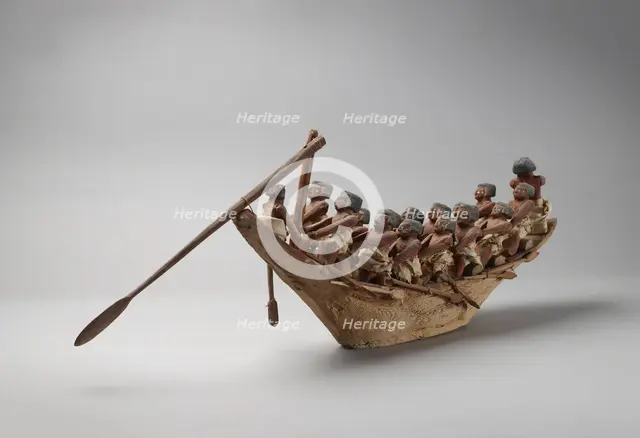 Model boat, IXth Dynast, c2125 - c2080 BC. Artist: Unknown.
