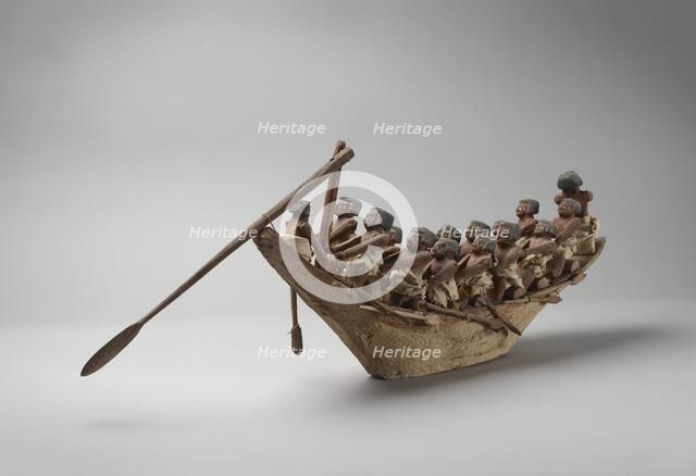 Model boat, IXth Dynast, c2125 - c2080 BC. Artist: Unknown.