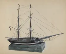 Model Brig, c. 1937. Creator: William Kerby
