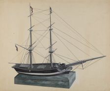 Model Brig, c. 1937. Creator: William Kerby