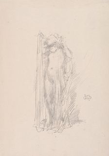 Model Draping, 1890. Creator: James McNeill Whistler (American, 1834-1903)