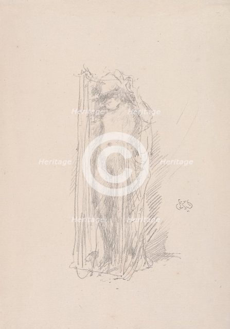 Model Draping, 1890. Creator: James McNeill Whistler (American, 1834-1903).
