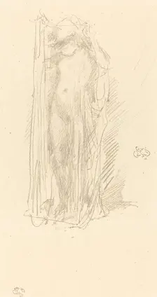 Model Draping, c. 1889. Creator: James Abbott McNeill Whistler