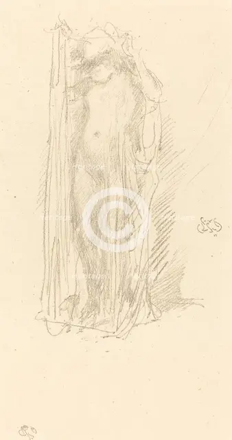 Model Draping, c. 1889. Creator: James Abbott McNeill Whistler.