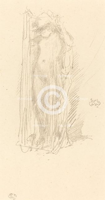 Model Draping, c. 1889. Creator: James Abbott McNeill Whistler.